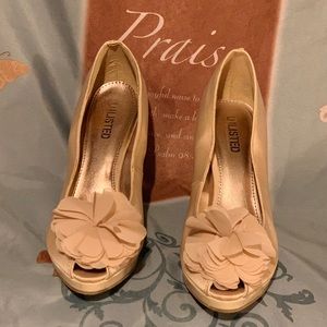 Champagne Shoe 3inch Heal With Bow